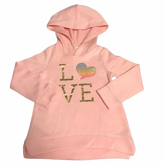 Btween Baby Girls Cute Fleece Love Hoodie Leggings Set size 12 - 24 M Pink/Melon - Picture 5 of 11